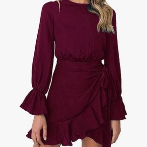red/burgundy dress